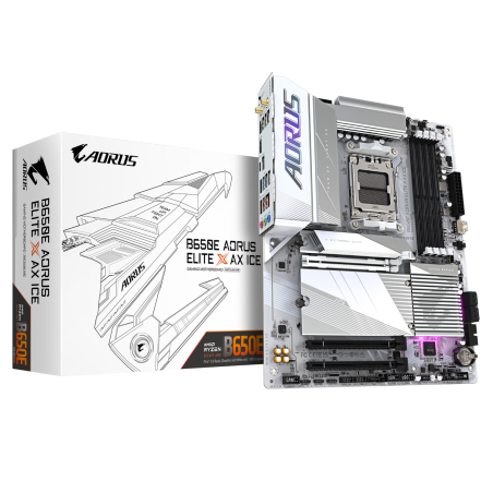לוח אם Gigabyte B650E A ELITE X AX ICE ATX AM5 DDR5 WIFI BT White