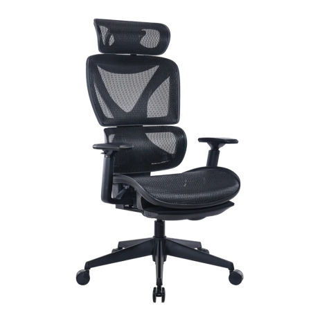 כיסא מנהלים ארגונומי בצבע שחור עם מסגרת אפורה דגם MWMS200 מבית MIRACASE