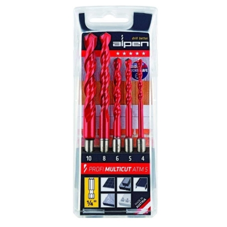 סט 5 מקדחים למברגה  Alpen Profi Multicut