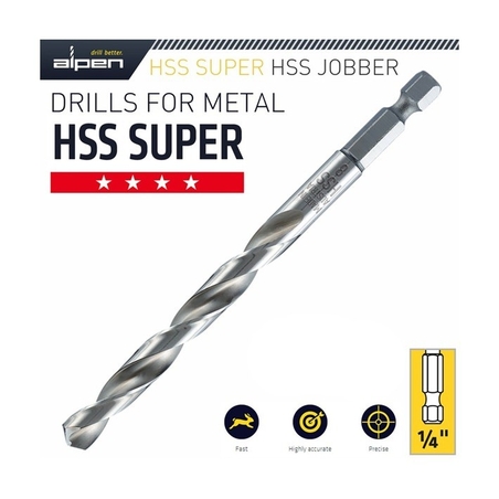 מקדח למתכת כניסה לאימפקט alpen HSS Super 4mm