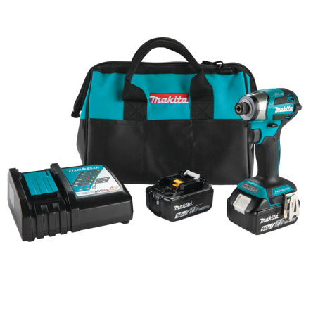 מברגה DTD173Z ו-2 סוללות 5 אמ', מטען מהיר ותיק Makita