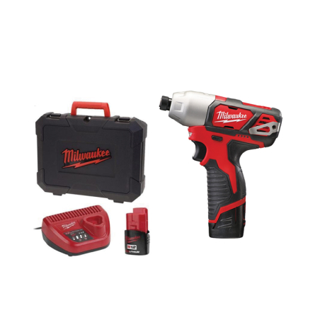 מברגת אימפקט Milwaukee 12V M12 BID + סוללות 2 אמ'