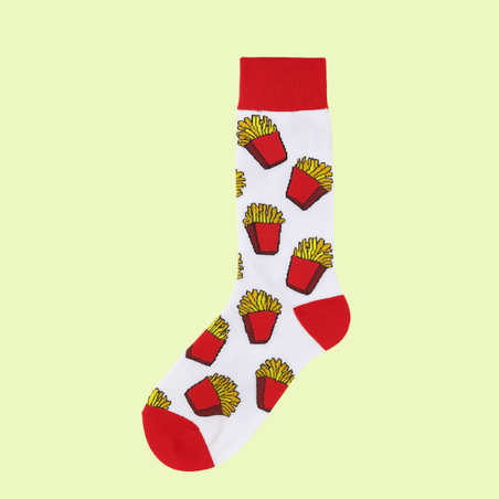 גרביים מעוצבים צ'יפס לבן אדום
