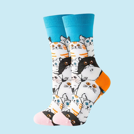 גרביים מעוצבים חתולים מזן נדיר - נשים