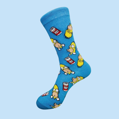 גרביים מעוצבים סימפסון ופחית שתיה