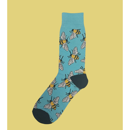 גרביים מעוצבים דבורים כחול