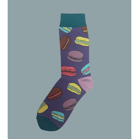 גרביים מעוצבים מקרונים סגול