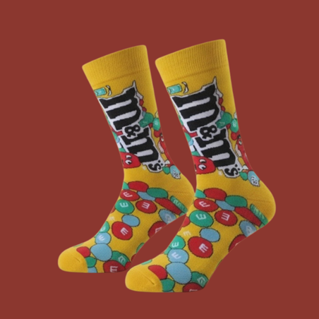 גרביים מעוצבים סוכריות צהוב