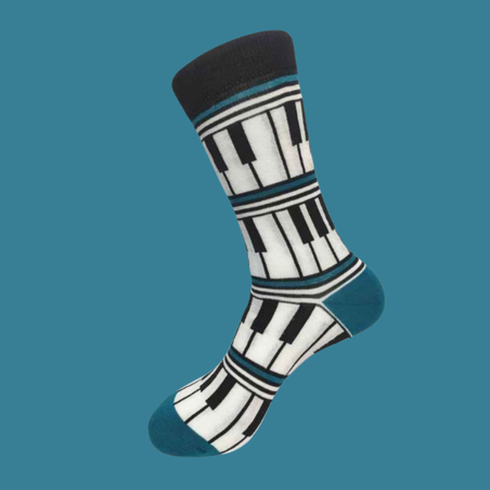 גרביים מעוצבים תוי קלידים כחול