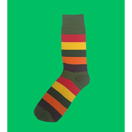 גרביים מעוצבים פסים צהוב-כתום-ירוק NEW
