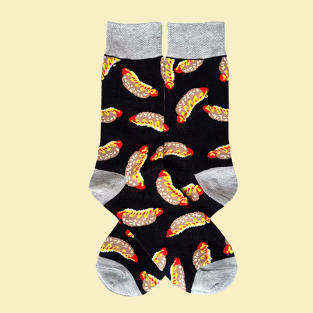 גרביים מעוצבים נקניקייה עם חרדל בלחמניה