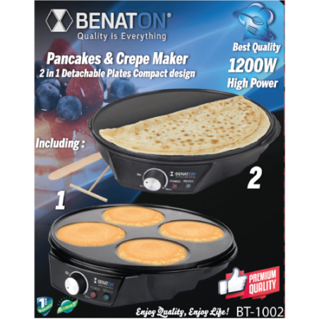 מכשיר קרפ להכנת פנקייקים + קרפים BENATON BT-1002