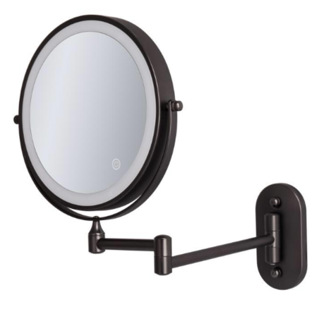 מראה מגדילה פי 7 טאץ' שחור מט עם תאורה