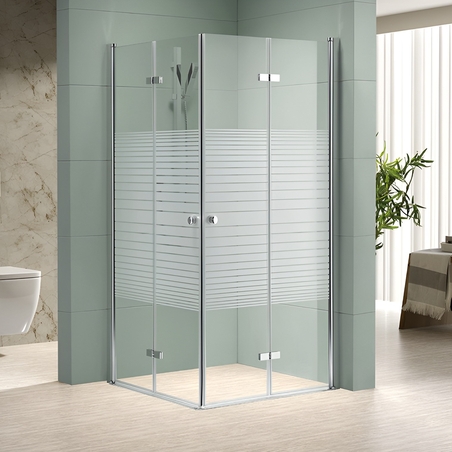 מקלחון הרמוניקה מתקפל, דלתות נצמדות עד הקיר