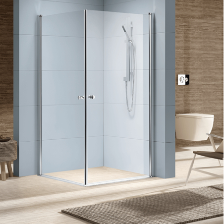 מקלחון פינתי 2 דלתות נפתחות פנימה והחוצה