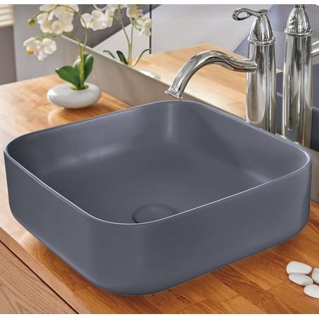 כיור אמבטיה מונח דגם אורלינס בטון כהה מט