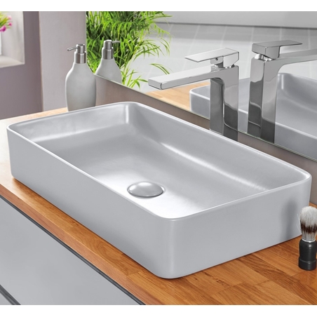 כיור אמבטיה מונח דגם ויקטוריה בטון בהיר מט