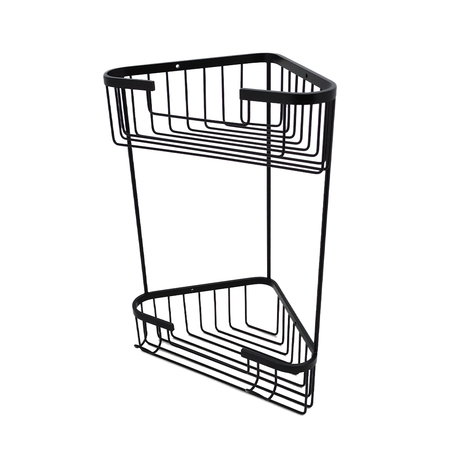 רשת פינתית כפולה למקלחת שחור מט