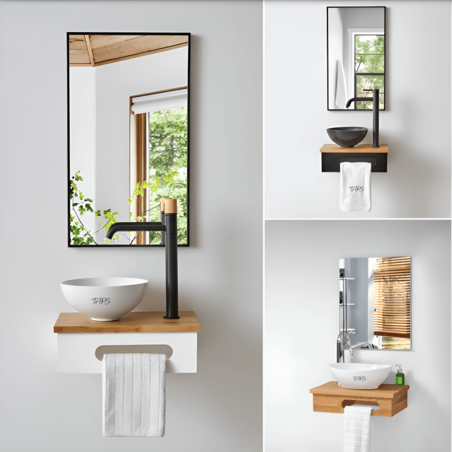 סט נטילה תלוי תומס כולל כיור מונח רוחב 55/65 ס