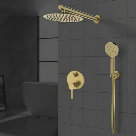 סט 6 חלקים למקלחת זהב מוברש