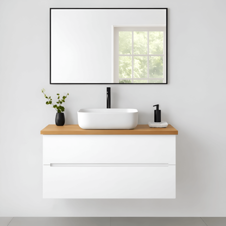 ארון אמבטיה תלוי אודם בוצ'ר כולל כיור מונח