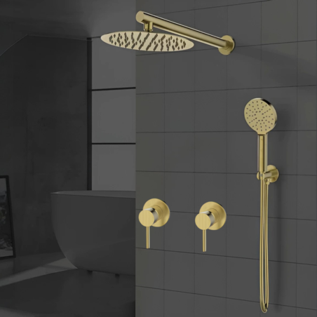 סט 7 חלקים למקלחת זהב מוברש