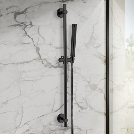 מוט מקלחת מתכוונן BRASS שחור מט