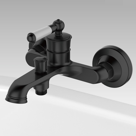 ברז סוללה לאמבטיה שחור מט בעיצוב רטרו 