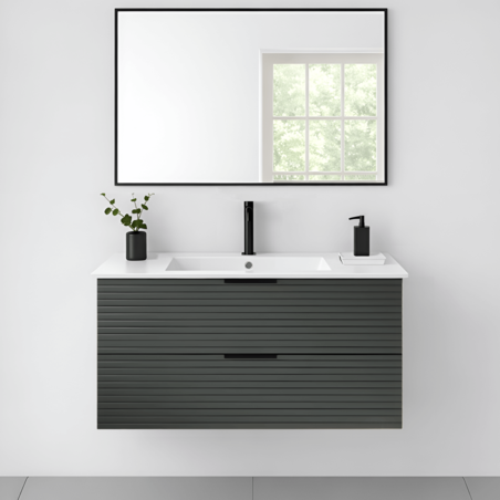 ארון אמבטיה תלוי דגם נוגה אפור