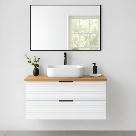 ארון אמבטיה תלוי דגם נוגה בוצ'ר צבע לבן