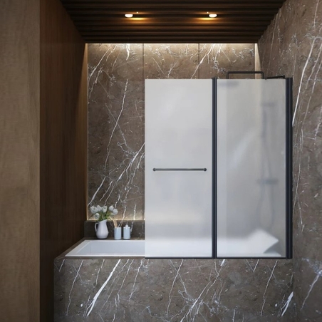 אמבטיון שחור זכוכית חלבית 120 ס