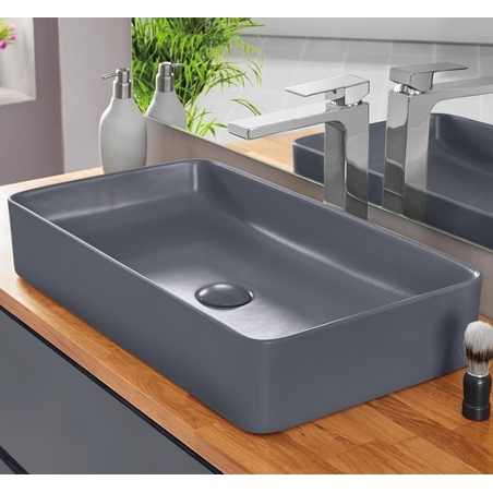 כיור אמבטיה מונח דגם ויקטוריה בטון כהה מט