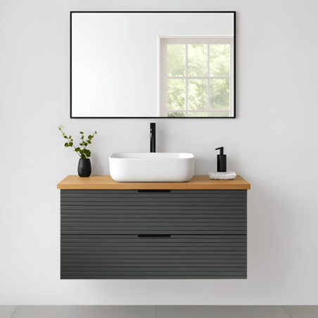 ארון אמבטיה תלוי דגם נוגה בוצ'ר צבע אפור