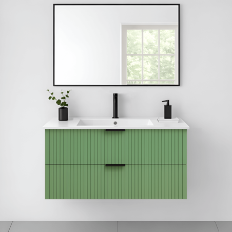 ארון אמבטיה תלוי אסף צבע ירוק