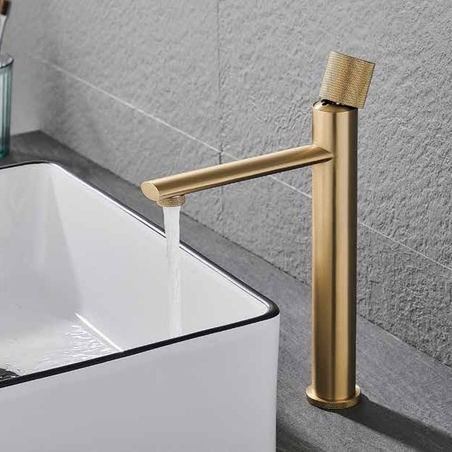 ברז גבוה לכיור מונח 1601 זהב מט