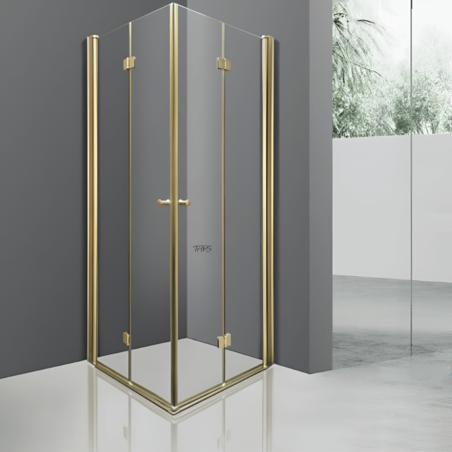 מקלחון הרמוניקה זהב, דלתות נצמדות עד הקיר