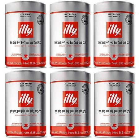 מבצע 6 יח' 250 גר' קפה טחון illy קלייה בינונית קלאסי