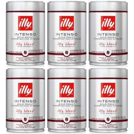 מבצע 6 יח' 250 גר' פולי קפה illy קלייה כהה אינטנסו - illy intenso