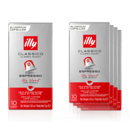מבצע 50 קפסולות קפה קלייה בינונית קלאסיקו - illy classico
