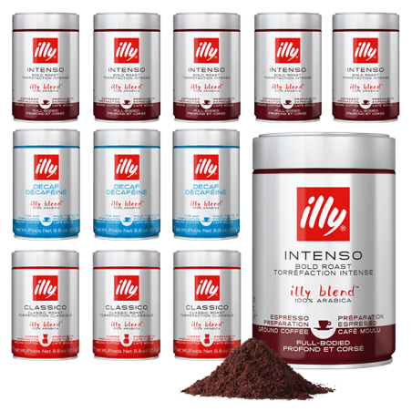 מבצע 12 יח' 250 גר' קפה טחון illy נטול קפאין