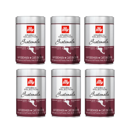 מבצע 6 יח' פולי קפה אילי - 250 גר' קלייה כהה גואטמלה- illy guatemala