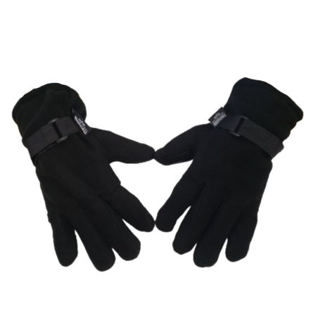 כפפות פליז שחורות