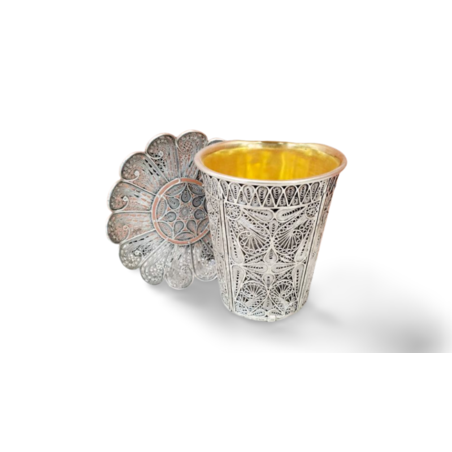 סט קידוש פילגרן כסף טהור