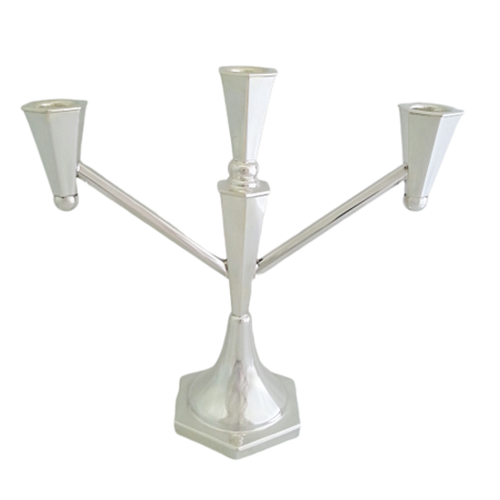 קנדלברה משושה שלוש קנים כסף טהור