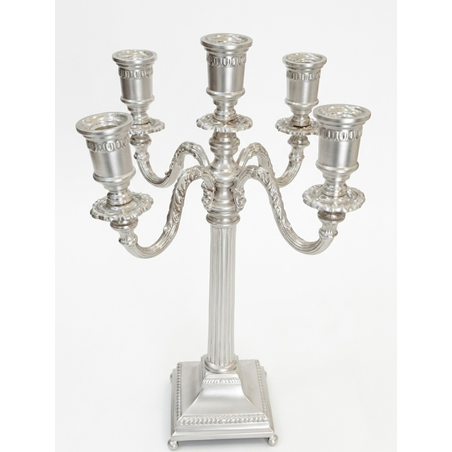 candelabra 5 branch for Shabbat and holidays in an antique design made of pure silver