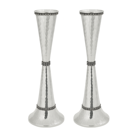 pure silver Gil hammer candlesticks 2 sizes