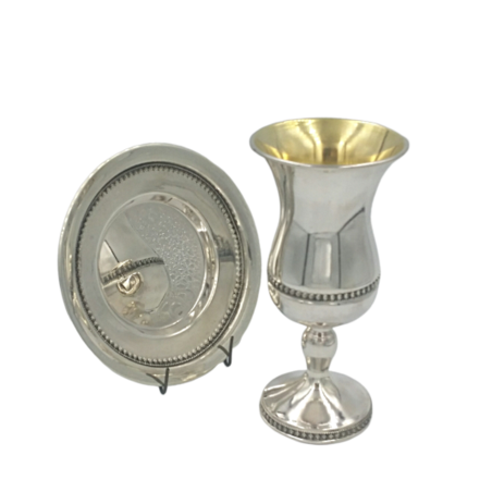 סט קידוש גביע בטן כסף טהור