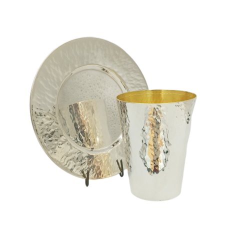 Pure silver hammer Kiddush set