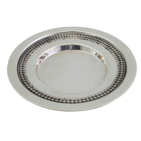 Pure silver Kiddush Rose cup plate