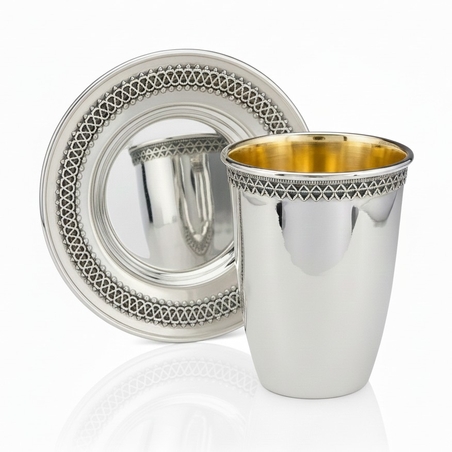 סט קידוש חבית פיליגרן כסף טהור